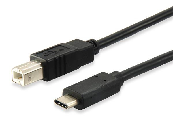 Image of Átalakító kábel, USB-C-USB-B 2.0, 1m, EQUIP