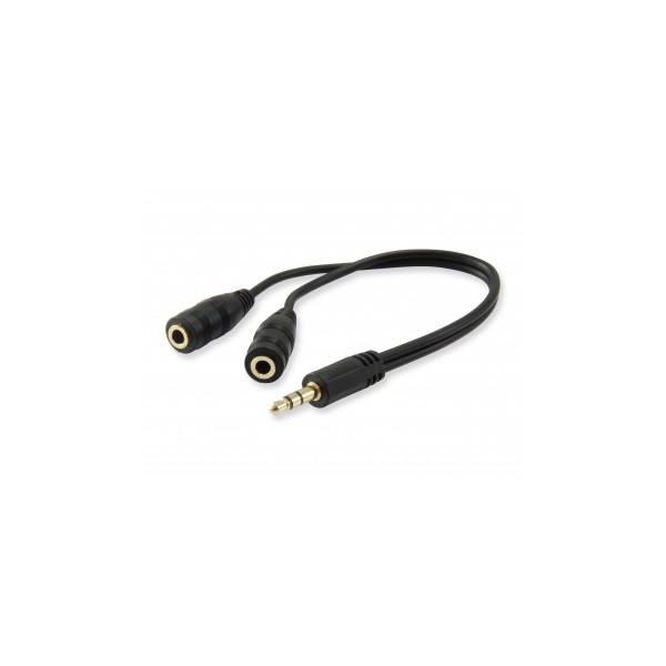 Image of Audio elosztó kábel, 13 cm, 2 bemenet/1 kimenet, EQUIP