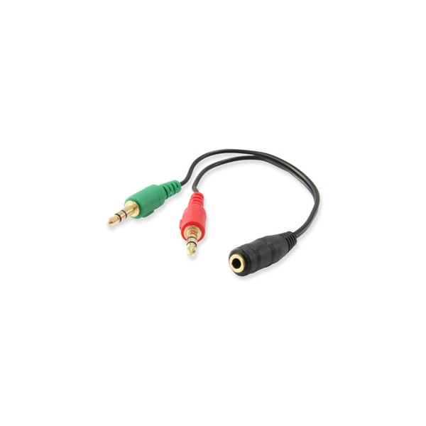 Image of Audio elosztó kábel, 13 cm, 1 bemenet/2 kimenet, EQUIP