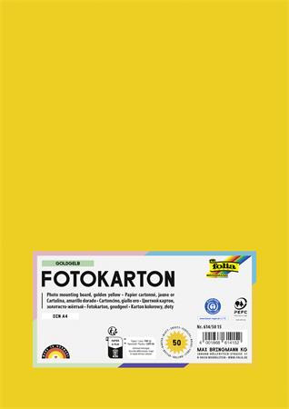 Dekorkarton, A4, 300 g, 50 lap, FOLIA, aranysárga