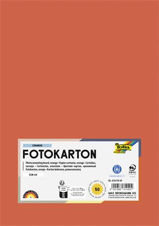 Dekorkarton, A4, 300 g, 50 lap, FOLIA, narancs