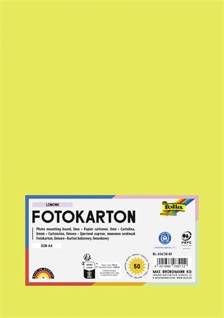 Dekorkarton, A4, 300 g, 50 lap, FOLIA, limezöld