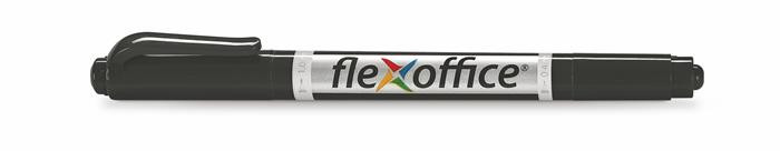 Image of Alkoholos marker, 0,4/1,0 mm, kúpos, kétvégű, FLEXOFFICE "PM01", fekete