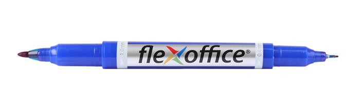 Image of Alkoholos marker, 0,4/1,0 mm, kúpos, kétvégű, FLEXOFFICE "PM01", kék