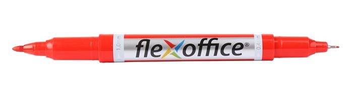 Image of Alkoholos marker, 0,4/1,0 mm, kúpos, kétvégű, FLEXOFFICE "PM01", piros