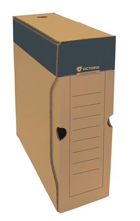 Image of Archiválódoboz, A4, 100 mm, karton, VICTORIA OFFICE, natúr