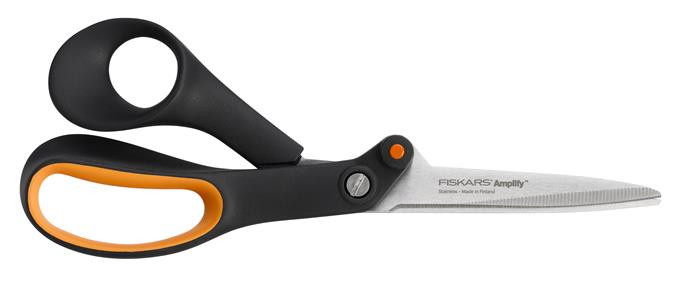 Olló, barkács, 21 cm, FISKARS "Amplify", fekete