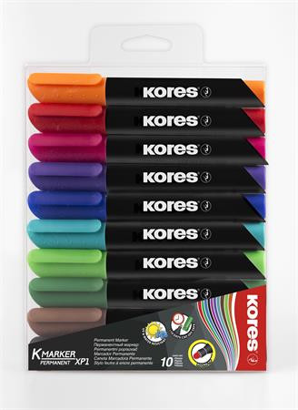 Image of Alkoholos marker, 3-5 mm, kúpos, KORES "K-Marker", 10 különböző szín