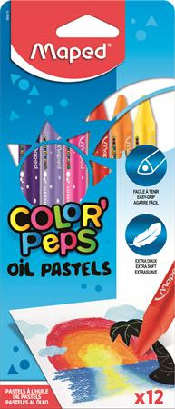 Image of Olajpasztell kréta, MAPED "Color'Peps", 12 különböző szín