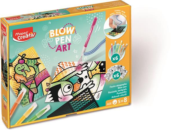 Image of Fújós filctoll készlet, MAPED CREATIV, "Blow pen Art", csíkozás