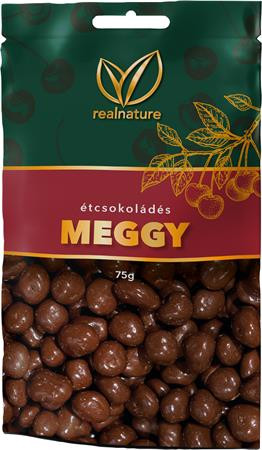 Image of Aszalt meggy, 75 g, REAL NATURE, étcsokoládés