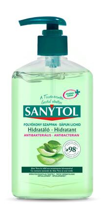 Image of Antibakteriális folyékony szappan, 250 ml, SANYTOL "Hidratáló", aloe vera és zöld tea