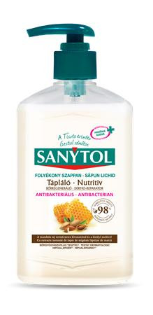 Image of Antibakteriális folyékony szappan, 250 ml, SANYTOL "Tápláló", mandulatej