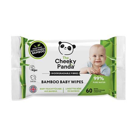 Image of Baba törlőkendő, bambusz, lebomló, 60 lap, CHEEKY PANDA, illatmentes