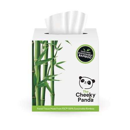 Image of Kozmetikai kendő, bambusz, 3 rétegű, 56 lap, CHEEKY PANDA, fehér