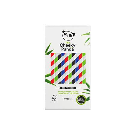 Image of Szívószál, bambusz, egyenes, lebomló, bambusz, XL méret, 100 db, CHEEKY PANDA, vegyes színek