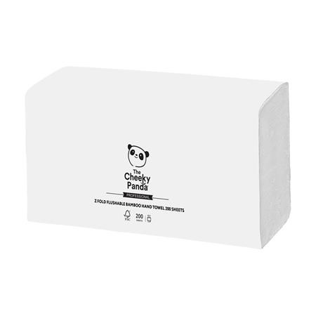 Image of Kéztörlő, bambusz, Z hajtogatott, 2 rétegű, 200 lap, 21,8x22,4 cm, CHEEKY PANDA, fehér