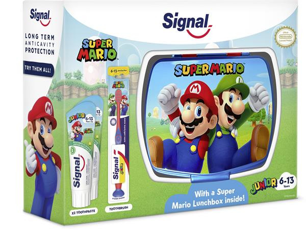 Image of Ajándékcsomag, uzsonnás dobozzal, SIGNAL, "Super Mario"