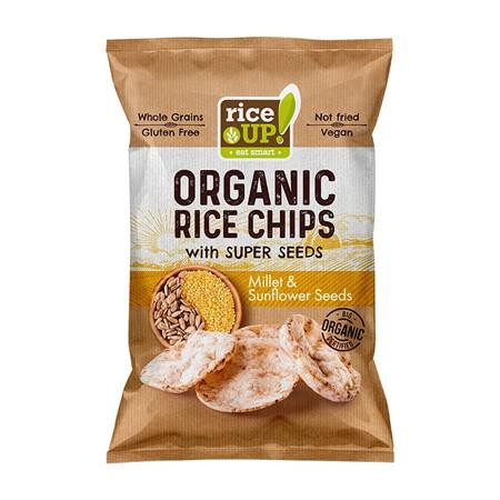 Image of Barnarizs chips, 25 g, RICE UP "Bio", kölessel és napraforgóval