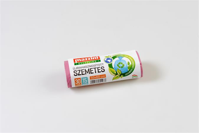 Szemeteszsák, újrahasznosított, 30 l, 15 db, 50x60 cm, 12 µ, MAZZINI, pink Szemeteszsák, újrahasznosított, 30 l, 15 db, 50x60 cm, 12 µ, MAZZINI, pink