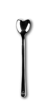 Image of Kávés-, fagyiskanál, rozsdamentes acél, 12,5cm, 6db-os szett, szív formájú