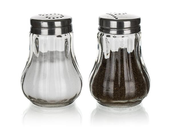 Image of Asztali só-, borsszóró készlet, üveg és inox, 2 db, 7 cm "Mono"