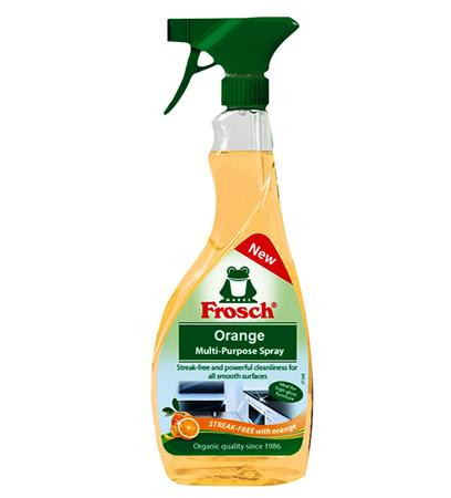Image of Általános felülettisztító spray, 500 ml, FROSCH, narancs