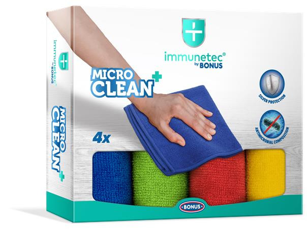 Image of Törlőkendő, mikroszálas, 4 db, BONUS "MicroCLEAN Plus Immunetec"