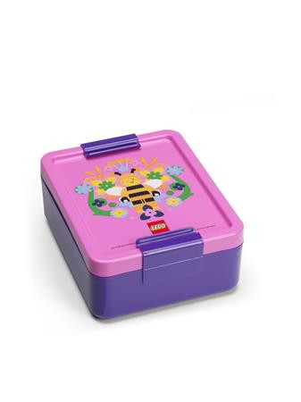 Image of Uzsonnás doboz, LEGO "Bee", lila-rózsaszín-mintás