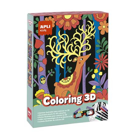 Image of 3D hatású színező szett, APLI Kids "Coloring 3D", 11 részes