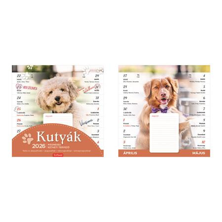 Image of Naptár, fali, mágneses, kétheti, TOPTIMER, kutyák