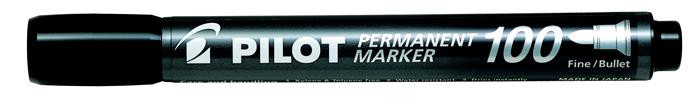 Image of Alkoholos marker, 1 mm, kúpos, PILOT "Permanent Marker 100", fekete