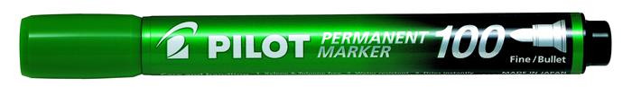 Image of Alkoholos marker, 1 mm, kúpos, PILOT "Permanent Marker 100", zöld