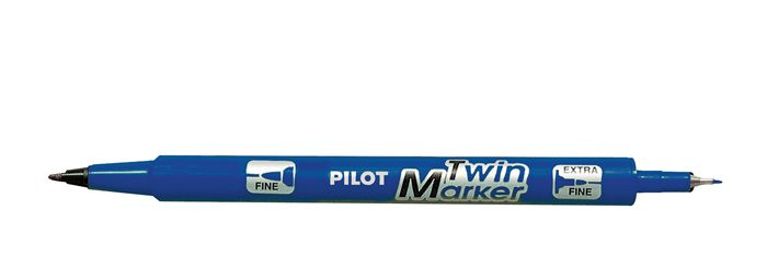 Image of Alkoholos marker, 0,8/2 mm, kétvégű, PILOT "Twin", kék