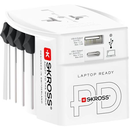 Image of Adapter, világutazóknak, 1xUSB-A, 1xUSB-C PD, 65W, USB-C kábel, SKROSS