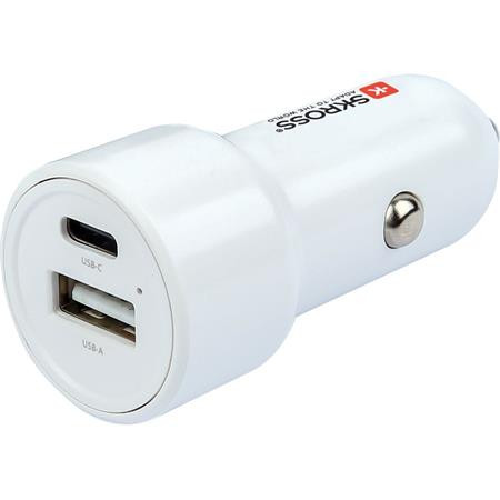 Image of Autós töltő, USB-C kábellel, 1xUSB-A, 1xUSB-C PD, 65W, SKROSS