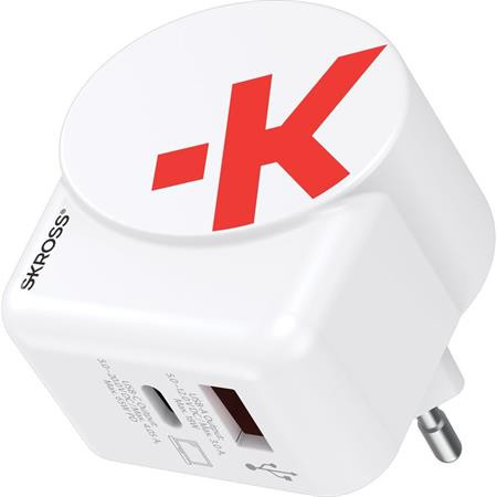Image of Hálózati töltő, 1xUSB-A, 1xUSB-C, PD, 65W, GaN, USB-C kábel, SKROSS