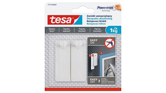 Image of Akasztószög, öntapadós, TESA "Powerstrips®", érzékeny felületre