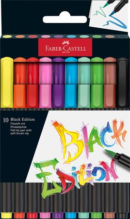 Image of Ecsetirón készlet, FABER-CASTELL "Black Edition" 10 különböző szín