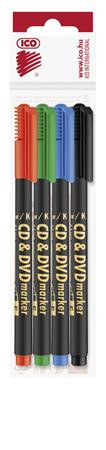 Image of Alkoholos marker készlet, CD/DVD, 0,5 mm, ICO, 4 különböző szín