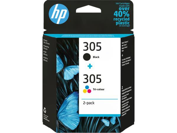 Image of 6ZD17AE Tintapatron multipack Deskjet 2320,2710, 4120 nyomtatókhoz, HP 305, fekete, színes, 120+100 oldal