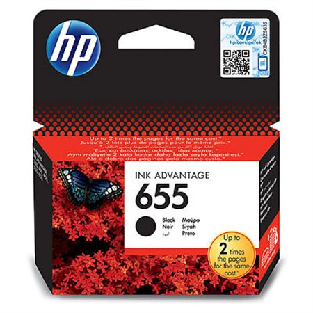 Image of CZ109E Tintapatron Deskjet Ink Advantage 3520 sor nyomtatókhoz, HP 655, fekete, 550 oldal