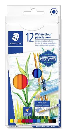 Image of Akvarell ceruza készlet, hatszögletű, STAEDTLER® "146 10C", 12 különböző szín