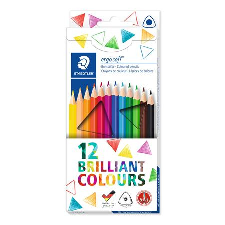 Image of Színes ceruza készlet, háromszögletű, STAEDTLER "Ergo Soft 157", 12 különböző szín