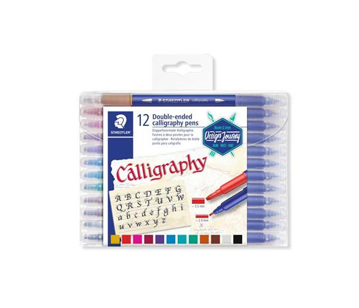 Image of Kalligrafikus marker készlet, 2,0/3,5 mm, kétvégű, STAEDTLER "3005", 12 szín