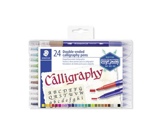 Image of Kalligrafikus marker készlet, 2,0/3,5 mm, kétvégű, STAEDTLER "3005", 24 szín