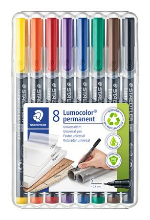 Image of Alkoholos marker készlet, OHP, 0,4 mm, STAEDTLER "Lumocolor® 313 S", 8 különböző szín