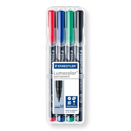 Image of Alkoholos marker készlet, OHP, 1 mm, STAEDTLER "Lumocolor® 317 M", 4 különböző szín