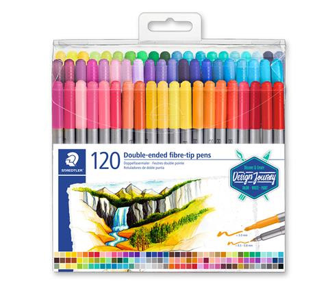 Image of Rostirón készlet, 0,8/3,0 mm, kétvégű, STAEDTLER® "3200", 120 különböző szín