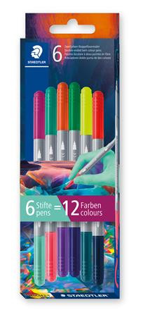 Image of Rostirón készlet, 1/3 mm, kétvégű, kimosható, STAEDTLER® "3280", Multiverzum 1, 6 különböző szín